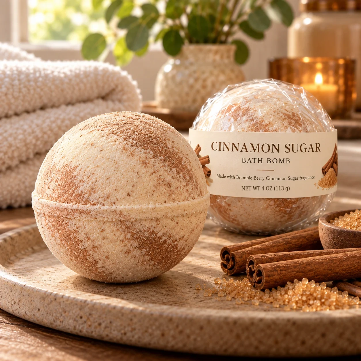 Cinnamon Sugar bath bomb